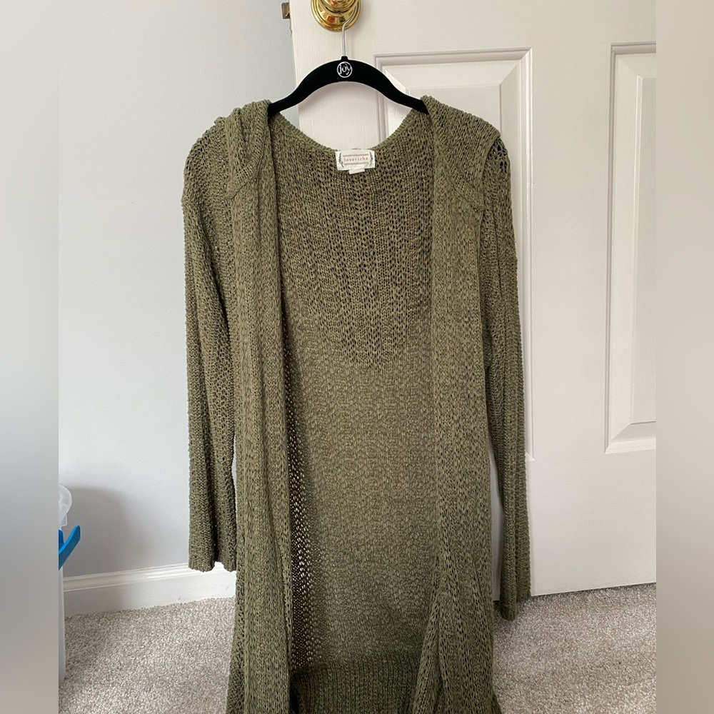 Love Riche Olive Green Soft Cardigan